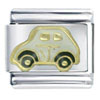 Gold Plated White Car Italian Charm