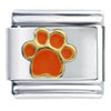 Paw Orange Italian Charm