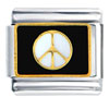 White  Peace  Sign Italian Charm