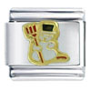 Snowman With Snow Shovel Italian Charm