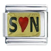 Son  Heart   Italian   Charm 