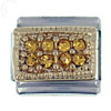 Yellow Eight  Stone  Studded  Italian   Charm 