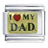 Golden I Heart My  Dad   Italian  Charm
