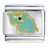 Elephant Blue Italian  Charm 