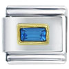 Rectangular September  Sapphire  Color Birthstone Italian Charm