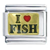 I Heart  Fish   Italian   Charm 