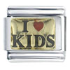 I Heart Kids  Gold   Italian   Charm 