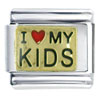 Gold Plated I Heart My Kids Letter Italian Charm