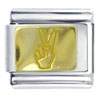 Victory Sign Italian Charm