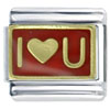 Gold Plated I Heart U Italian Charm