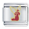 Gold Tone Angel In Red  Italian  Charm