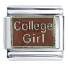 College Girl Brown Italian Charm