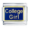 Gold Plated College Girl Italian  Charm 