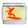 Guy Surfing Orange Italian Charm