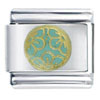 Turquoise Flower Medallion Italian Charm
