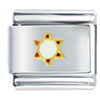 Golden And  White  Star Of David Italian Charm