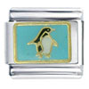 Penguin In Turquoise Backdrop Italian Charm