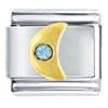 Moon With Blue Crystal Italian Charm