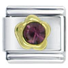 Golden And Purple Flower Italian Charm
