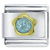 Gold And Pale Blue Flower Italian Charm