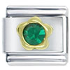 Gold And Green Birthstone Flower Italian Charm