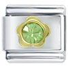 Gold And August Peridot Color Birthstone Flower Italian Charm