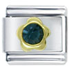 Gold And September Sapphire Color Birthstone Flower Italian Charm