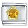 Gold And November Topaz Color Birthstone Flower Italian Charm