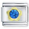 Gold And December Blue Zircon Color Birthstone Flower Italian Charm