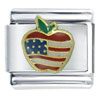 Usa Flag Apple Italian Charm