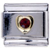 Garnet Stone Heart Italian Charm Bracelets