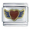  Purple  Winged  Heart  Italian Charm