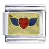 Blue Winged Heart Italian Charm