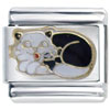Sleepy Black White Cat Italian Charm