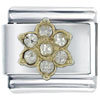 Gold Plated April Diamond Color Birthstone Flower Italian Charm