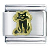 Sitting Black Cat  Italian  Charm