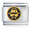 Spy Man In Black Italian Charm