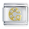  Letter  G Studded Italian Charm