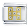  Letter  H Studded Italian Charm