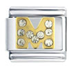 Letter M Studded Italian Charm