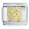  Letter  N Studded Italian Charm