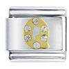  Letter  Q Studded Italian Charm