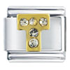  Letter  T Studded Italian Charm