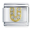  Letter   U  Studded Italian Charm