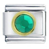 Round  May  Emerald Color  Birthstone  Italian Charm