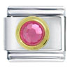 Round July Ruby Color  Birthstone  Italian Charm