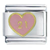 21 Pink Heart Italian Charm