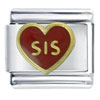 Sis Heart Red Italian Charm