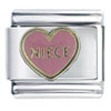 Pink  Niece Heart Italian Charm