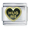 Hug Me Heart Black Italian Charm